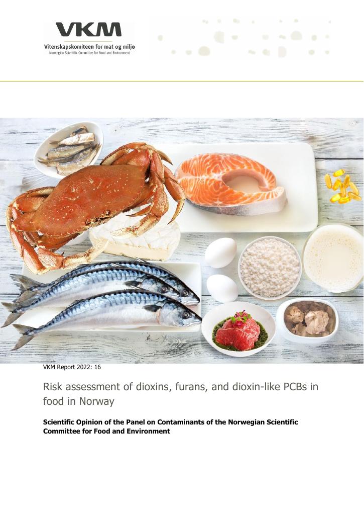 Forsiden av dokumentet Risk assessment of dioxins, furans, and dioxin-like PCBs in food in Norway : scientific opinion of the panel on contaminants of the Norwegian scientific committee for food and environment