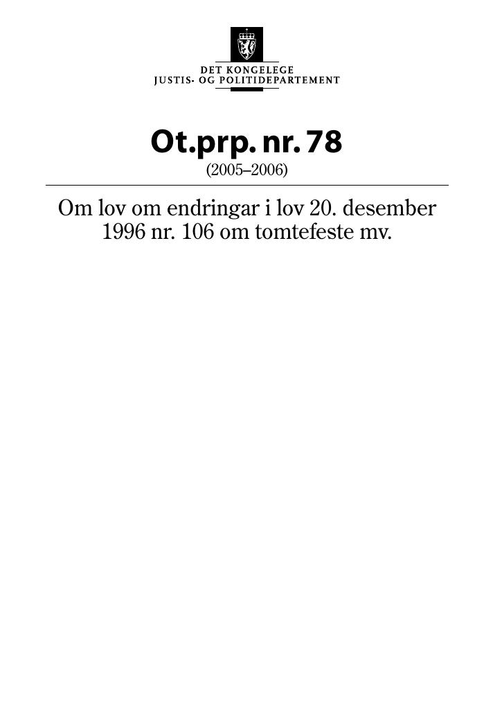 Forsiden av dokumentet Ot.prp. nr. 78 (2005-2006)