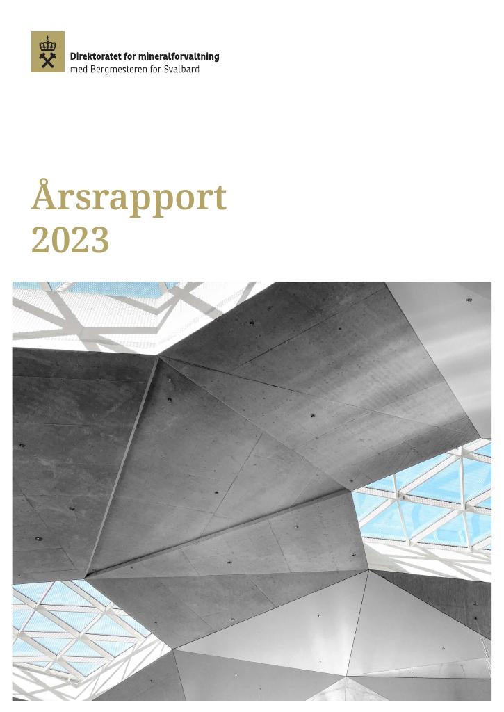 Forsiden av dokumentet Årsrapport Direktortatet for mineralforvaltning 2023