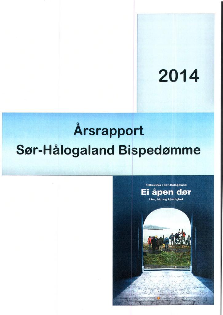 Forsiden av dokumentet Årsrapport Sør-Hålogaland bispedømme 2014