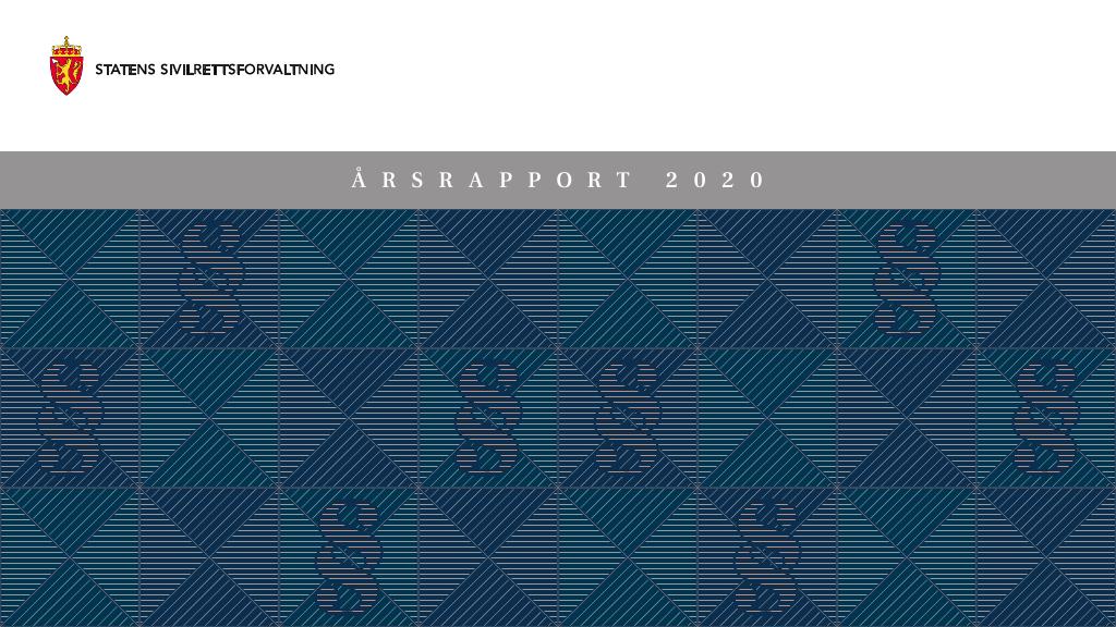 Forsiden av dokumentet Årsrapport Statens Sivilrettsforvaltning 2020