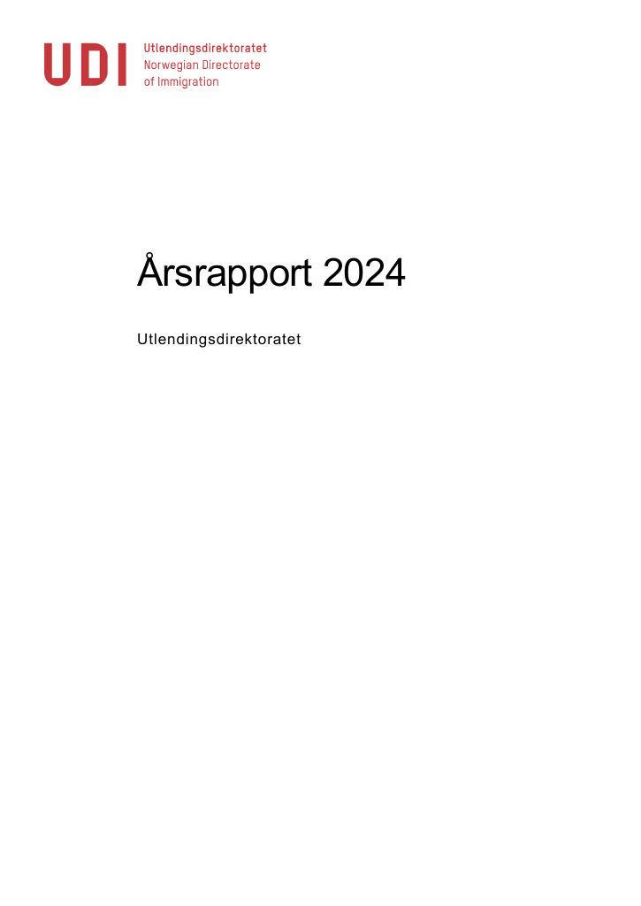 Forsiden av dokumentet Årsrapport Utlendingsdirektoratet 2024