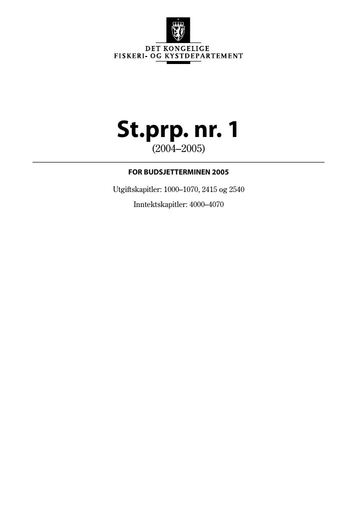 Forsiden av dokumentet St.prp. nr. 1 (2004-2005)