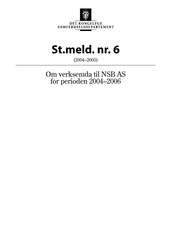 Forsiden av dokumentet St.meld. nr. 06 (2004-2005)