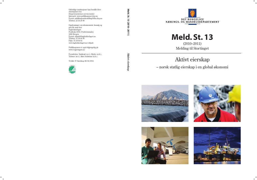 Forsiden av dokumentet Meld. St. 13 (2010 – 2011)