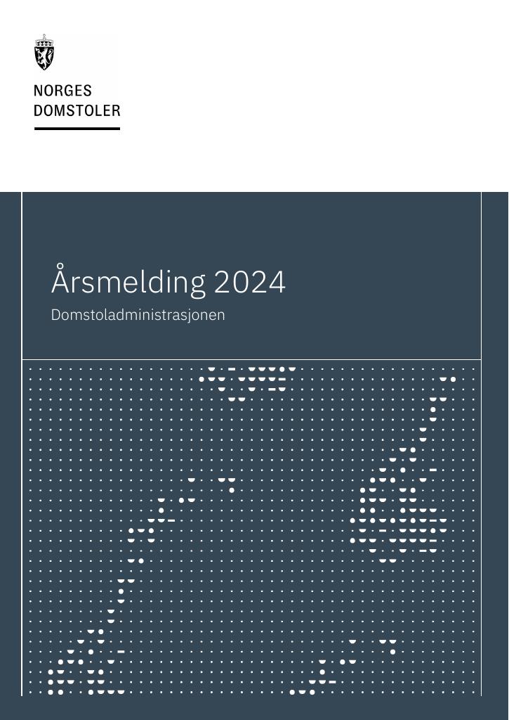 Forsiden av dokumentet Årsmelding Domstoladministrasjonen 2024