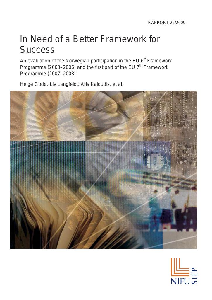 Forsiden av dokumentet In Need of a Better Framework for Success