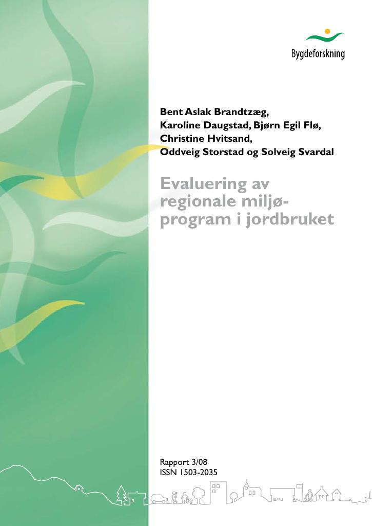 Forsiden av dokumentet Evaluering av regionale miljøprogram i jordbruket