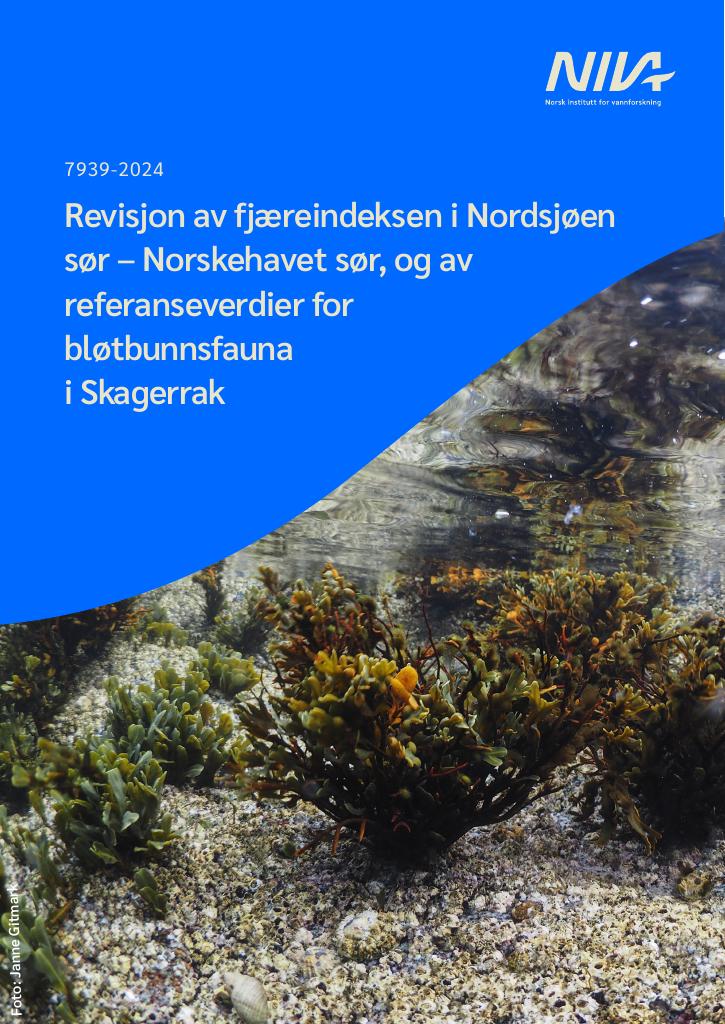 Forsiden av dokumentet Revisjon av fjæreindeksen i Nordsjøen sør – Norskehavet sør, og av referanseverdier for bløtbunnsfauna i Skagerrak : M-2716