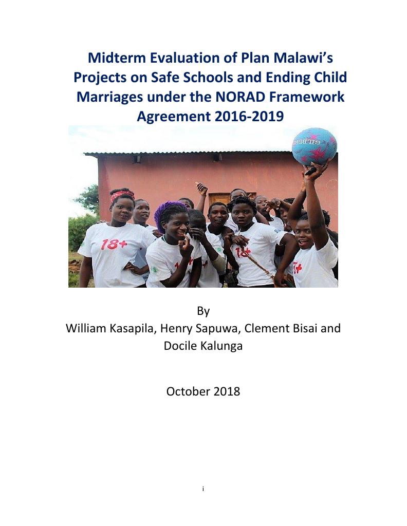 Forsiden av dokumentet Midterm Evaluation of Plan International Malawi’s Projects under the Norad Framework Agreement 2016-2019