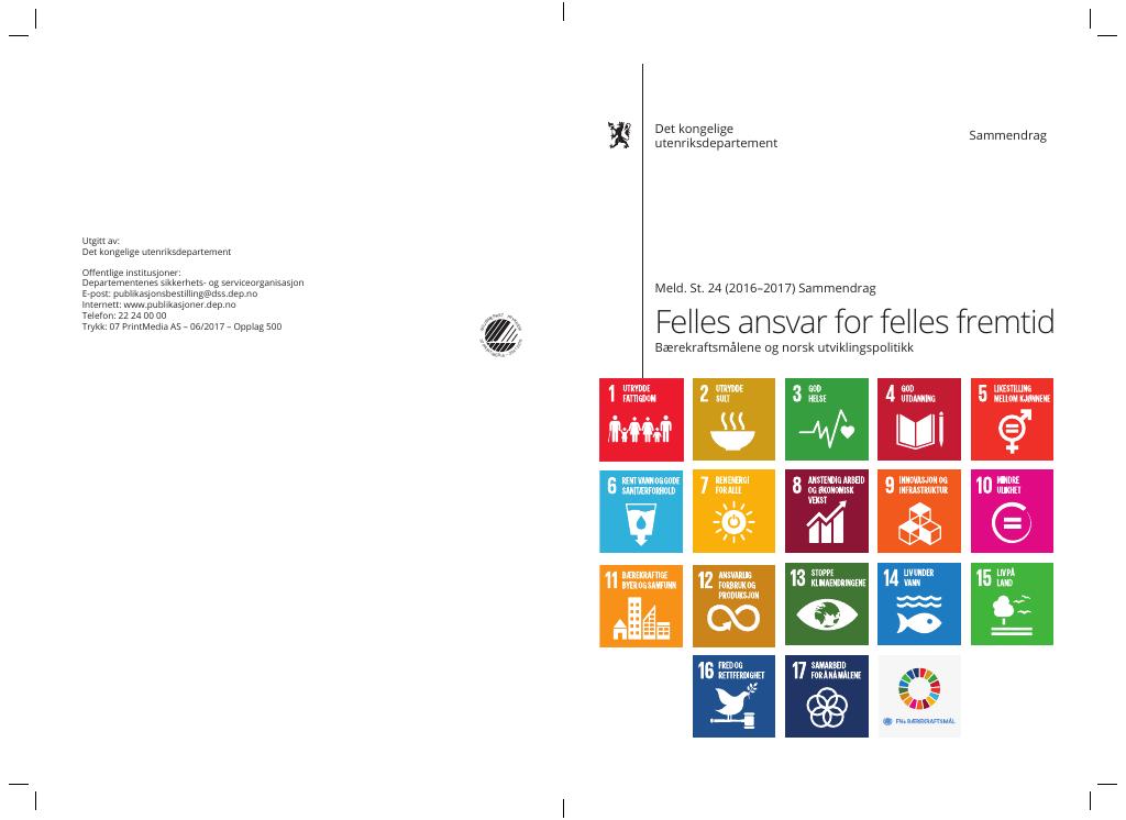 Forsiden av dokumentet Meld. St. 24 (2016–2017) Sammendrag