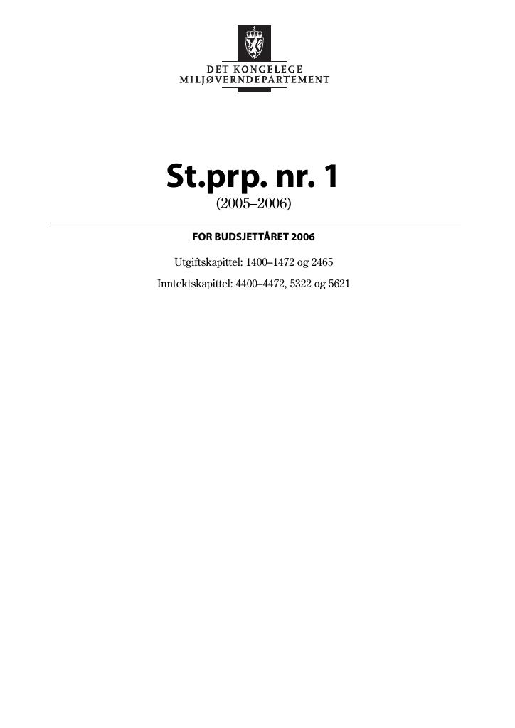 Forsiden av dokumentet St.prp. nr. 1 (2005-2006)