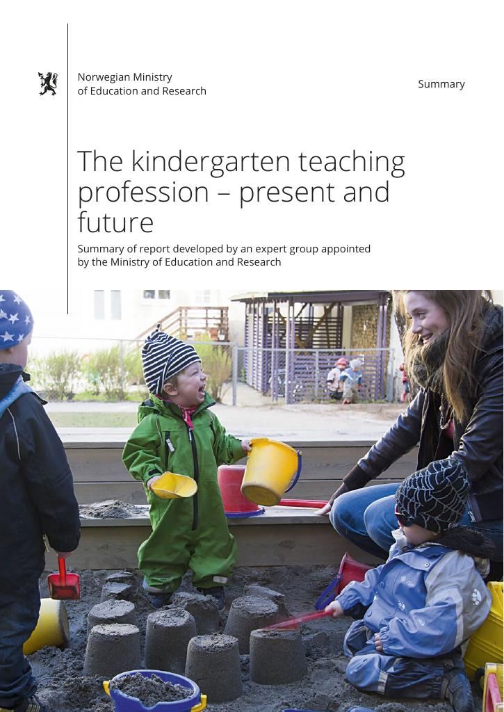 Forsiden av dokumentet The kindergarten teaching profession – present and future