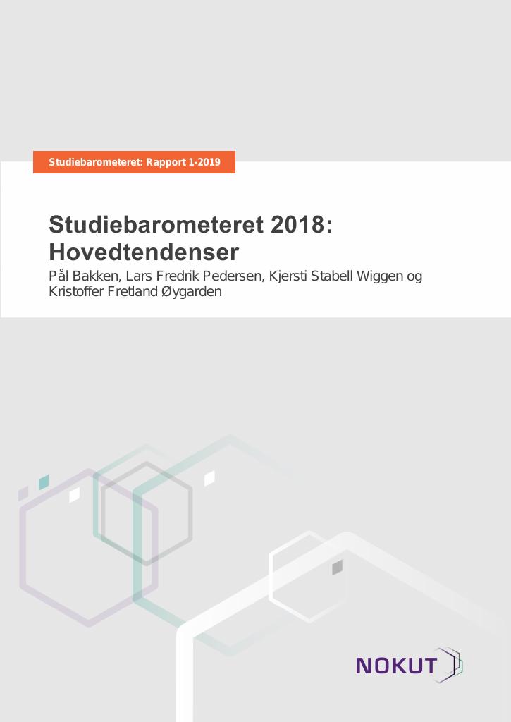 Forsiden av dokumentet Studiebarometeret 2018: Hovedtendenser