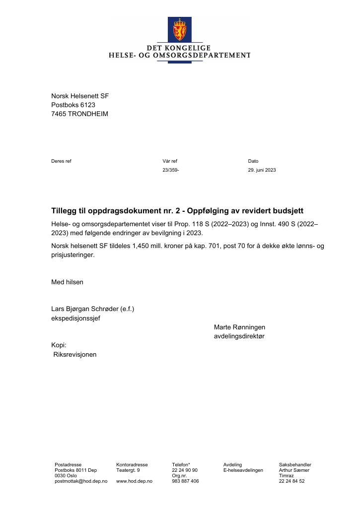 Forsiden av dokumentet supplerende 2 2023