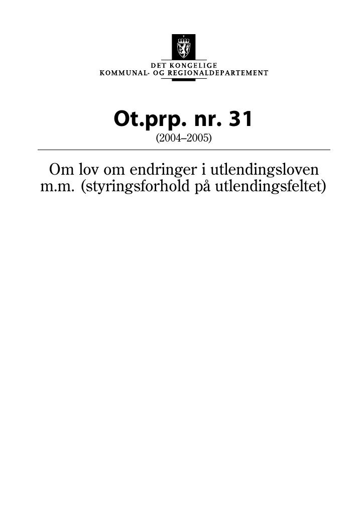 Forsiden av dokumentet Ot.prp. nr. 31 (2004-2005)