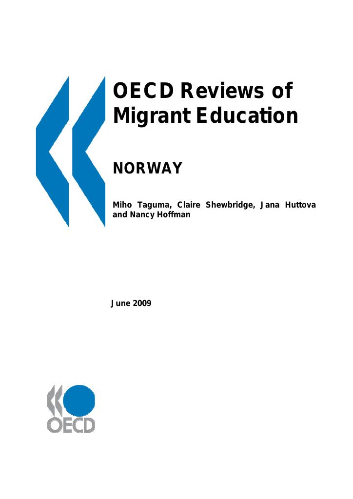 Forsiden av dokumentet OECD Reviews of Migrant Education - Norway