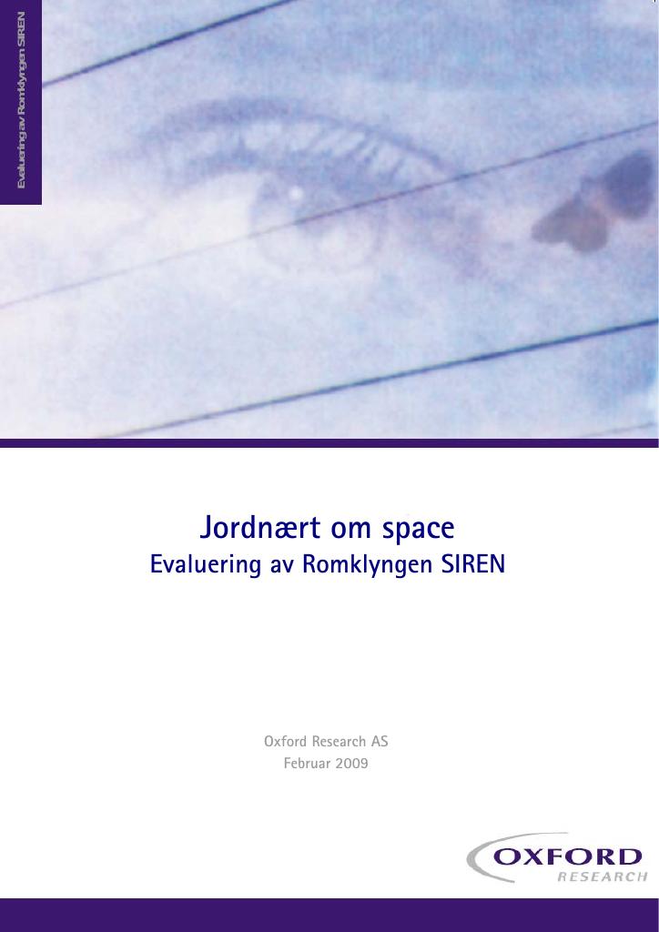 Forsiden av dokumentet Jordnært om space