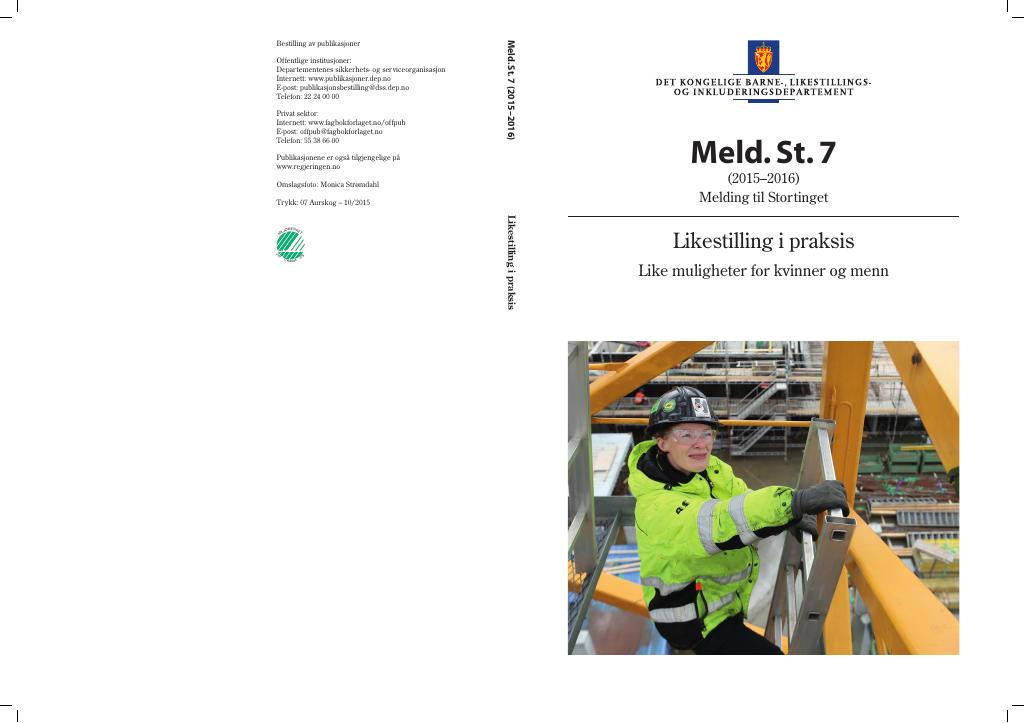 Forsiden av dokumentet Meld. St. 7 (2015–2016)