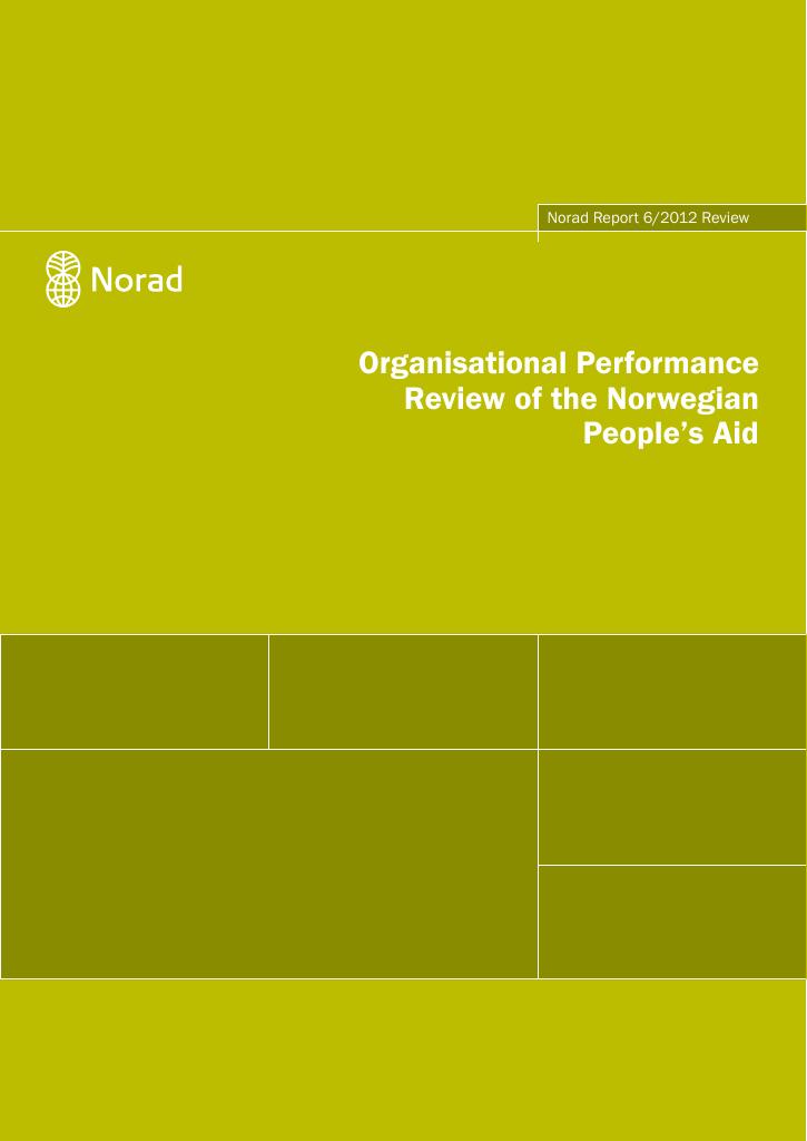 Forsiden av dokumentet Organisational Performance Review of the Norwegian People’s Aid