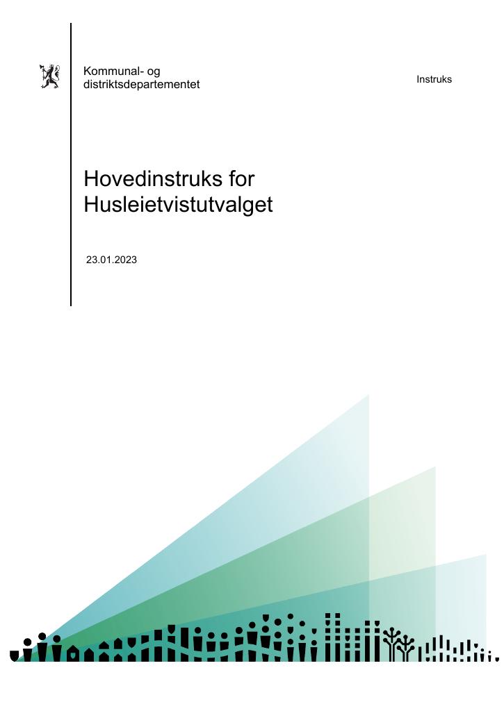 Forsiden av dokumentet Hovedinstruks Husleietvistutvalget 2023