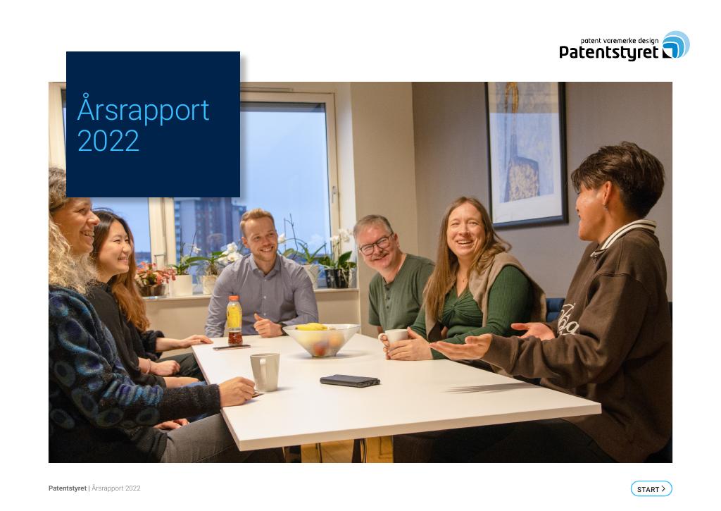 Forsiden av dokumentet Årsrapport Patentstyret 2022
