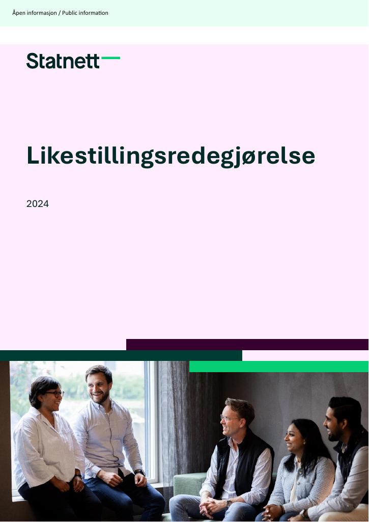 Forsiden av dokumentet Likestillingsredegjørelse Statnett SF 2024