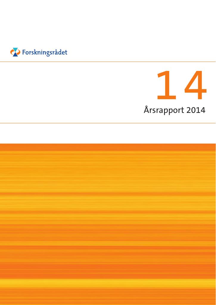 Forsiden av dokumentet Årsrapport 2014 - Forskningsrådet