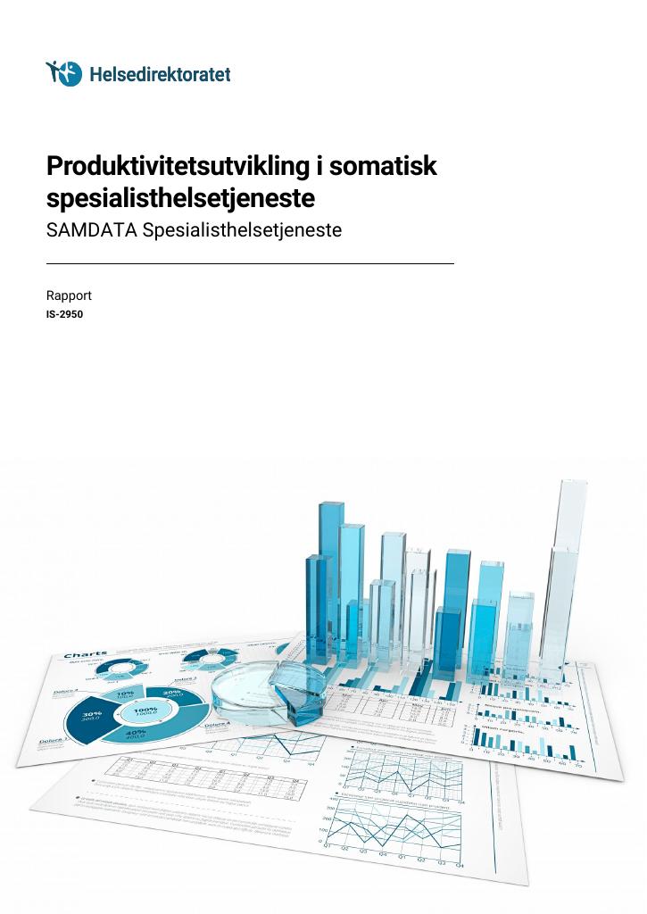 Forsiden av dokumentet Produktivitetsutvikling i somatisk spesialisthelsetjeneste