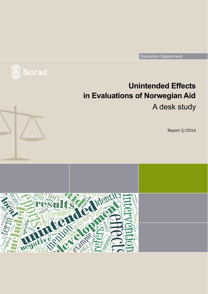Forsiden av dokumentet Unintended Effects in Evaluations of Norwegian Aid