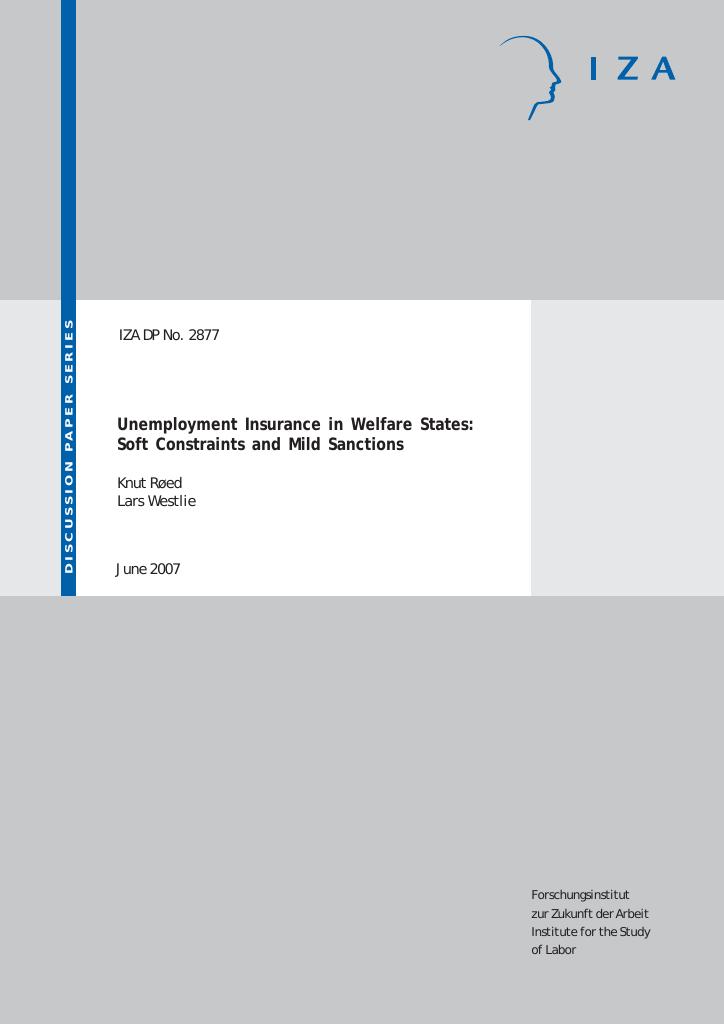 Forsiden av dokumentet Unemployment Insurance in Welfare States: Soft Constraints and Mild Sanctions