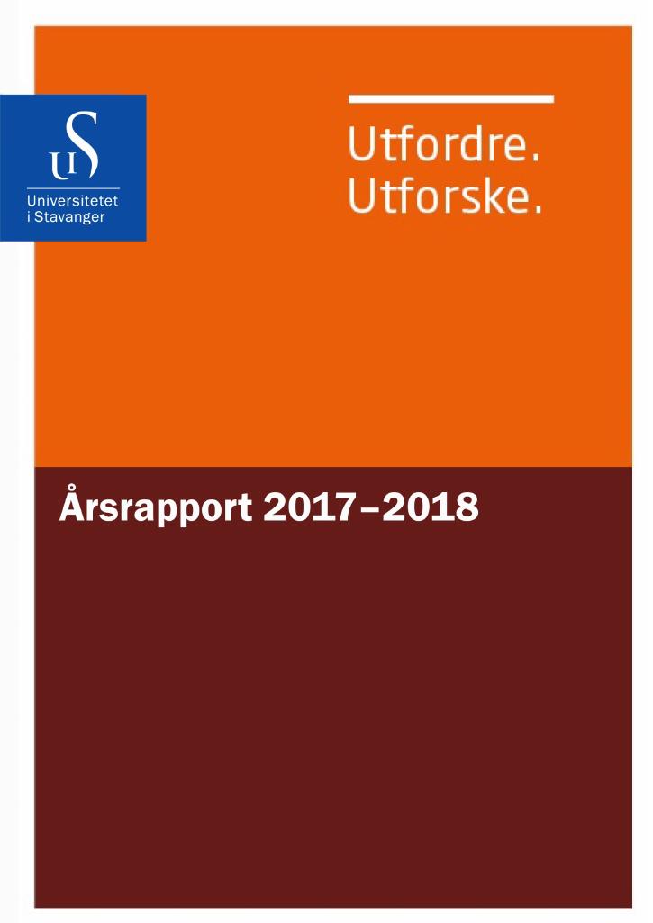 Forsiden av dokumentet Årsrapport Universitetet i Stavanger 2017