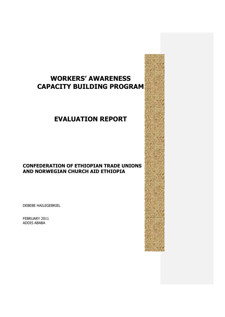 Forsiden av dokumentet Workers’ Awareness Capacity Building Program