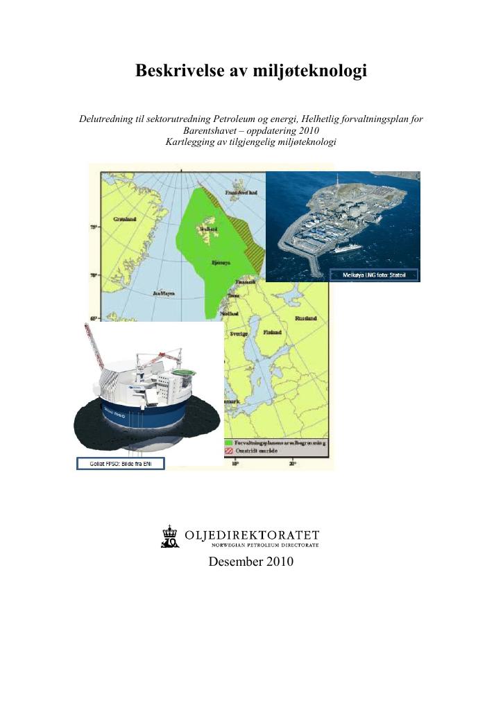Forsiden av dokumentet Miljøteknologi, Oljedirektoratet