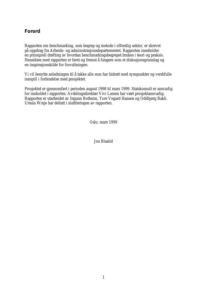 Forsiden av dokumentet Benchmarking som begrep og metode i offentlig sektor (bokmål)