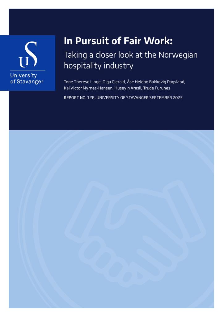 Forsiden av dokumentet In pursuit of fair work : taking a closer look at the Norwegian hospitality industry
