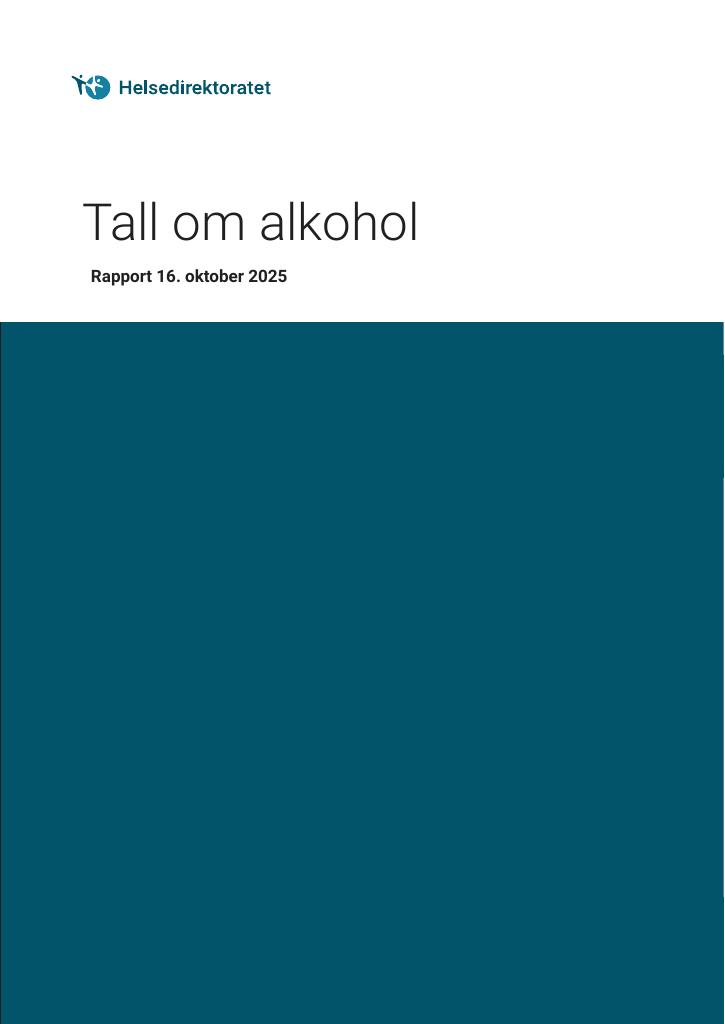 Forsiden av dokumentet Tall om alkohol