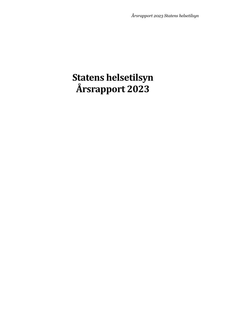 Forsiden av dokumentet Årsrapport Helsetilsynet 2023