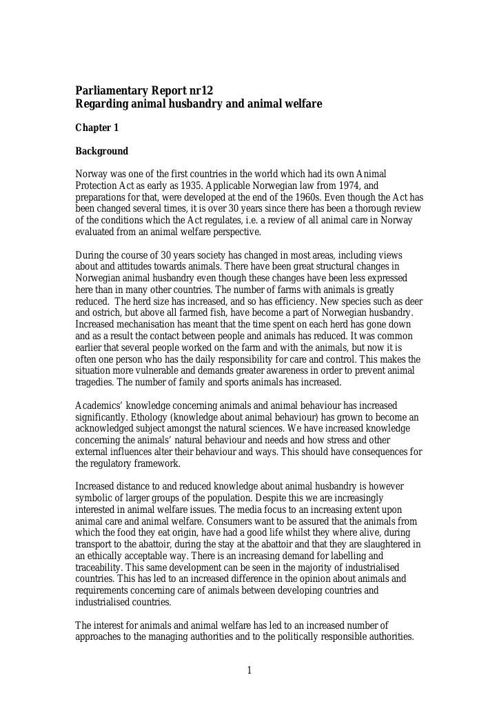Forsiden av dokumentet Norwegian Action Plan on Animal Welfare