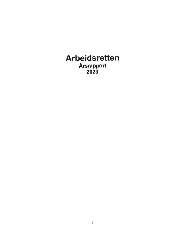 Forsiden av dokumentet Årsrapport Arbeidsretten 2023