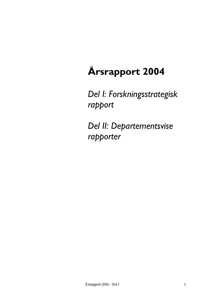 Forsiden av dokumentet Årsrapport Forskningsrådet 2004