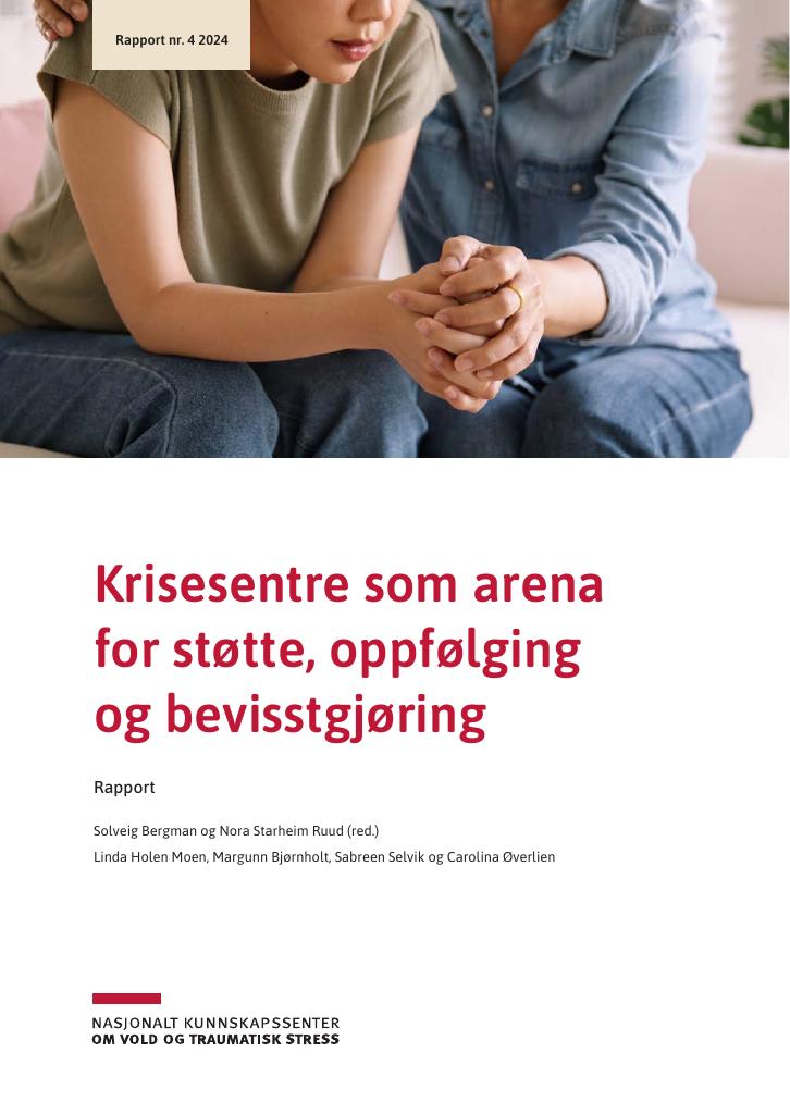 Forsiden av dokumentet Krisesentre som arena for støtte, oppfølging og bevisstgjøring