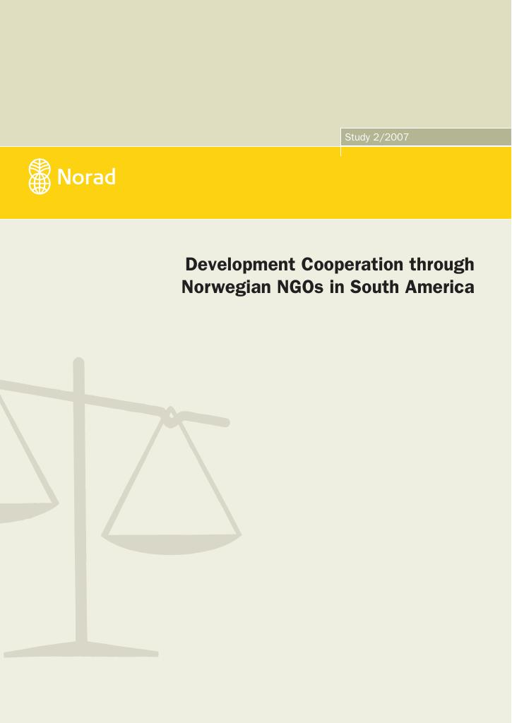 Forsiden av dokumentet Development Cooperation through Norwegian NGOs in South America