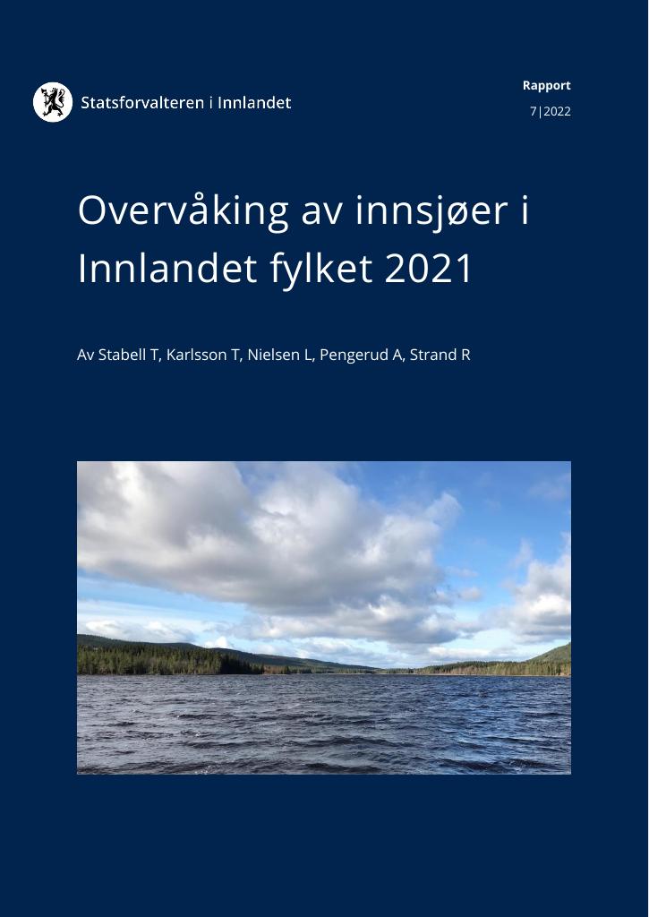 Forsiden av dokumentet Overvåking av Innsjøer i Innlandet fylket 2021