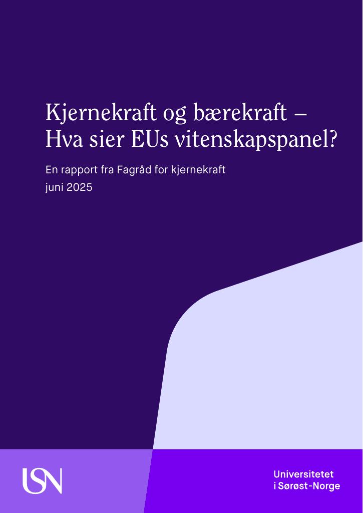 Forsiden av dokumentet Kjernekraft og bærekraft
