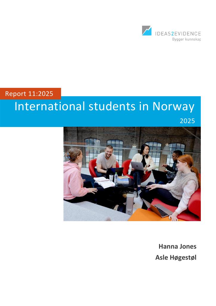 Forsiden av dokumentet International students in Norway 2025