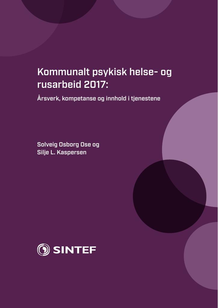 Forsiden av dokumentet Kommunalt psykisk helse- og rusarbeid 2017