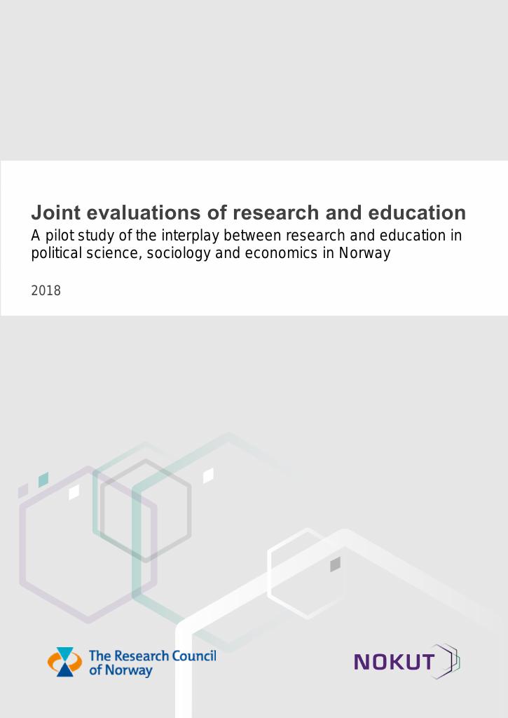 Forsiden av dokumentet  Joint evaluations of research and education