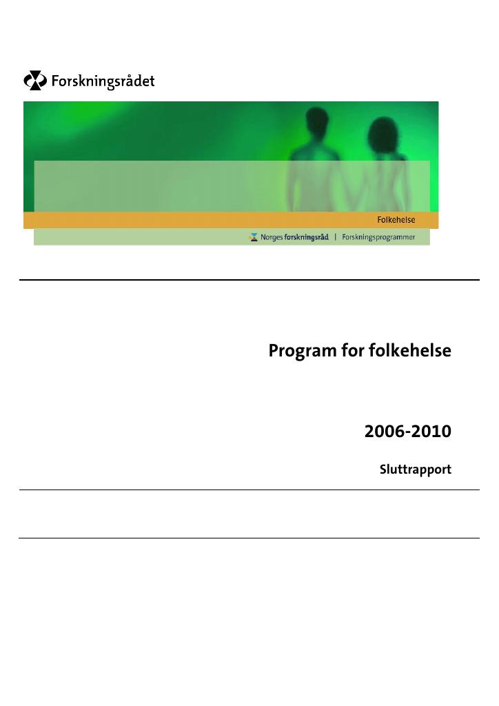 Forsiden av dokumentet Program for folkehelse 2006-2010