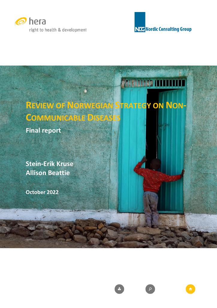Forsiden av dokumentet Review of Norwegian strategy on noncommunicable diseases